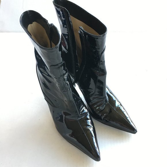 Cole Haan Air Fiona Black Patent Ankle Boots 5.5B - Picture 2 of 7